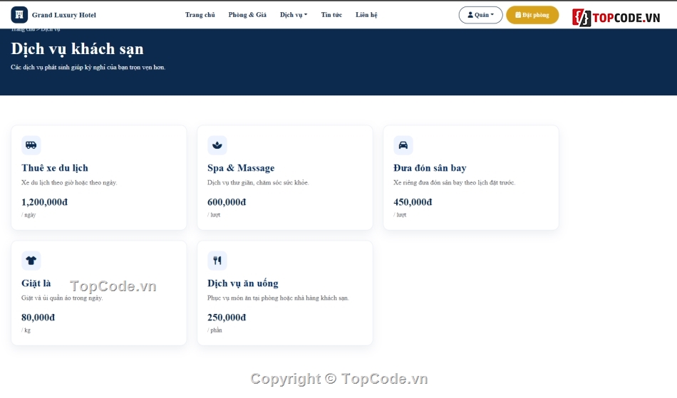 đặt phòng khách sạn,web quản lý,quản lý đặt phòng khách sạn